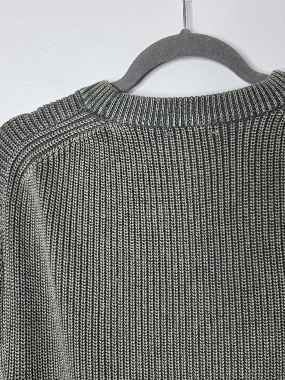 Madewell Cotton Shaker Stitch Crewneck Greenish Gray